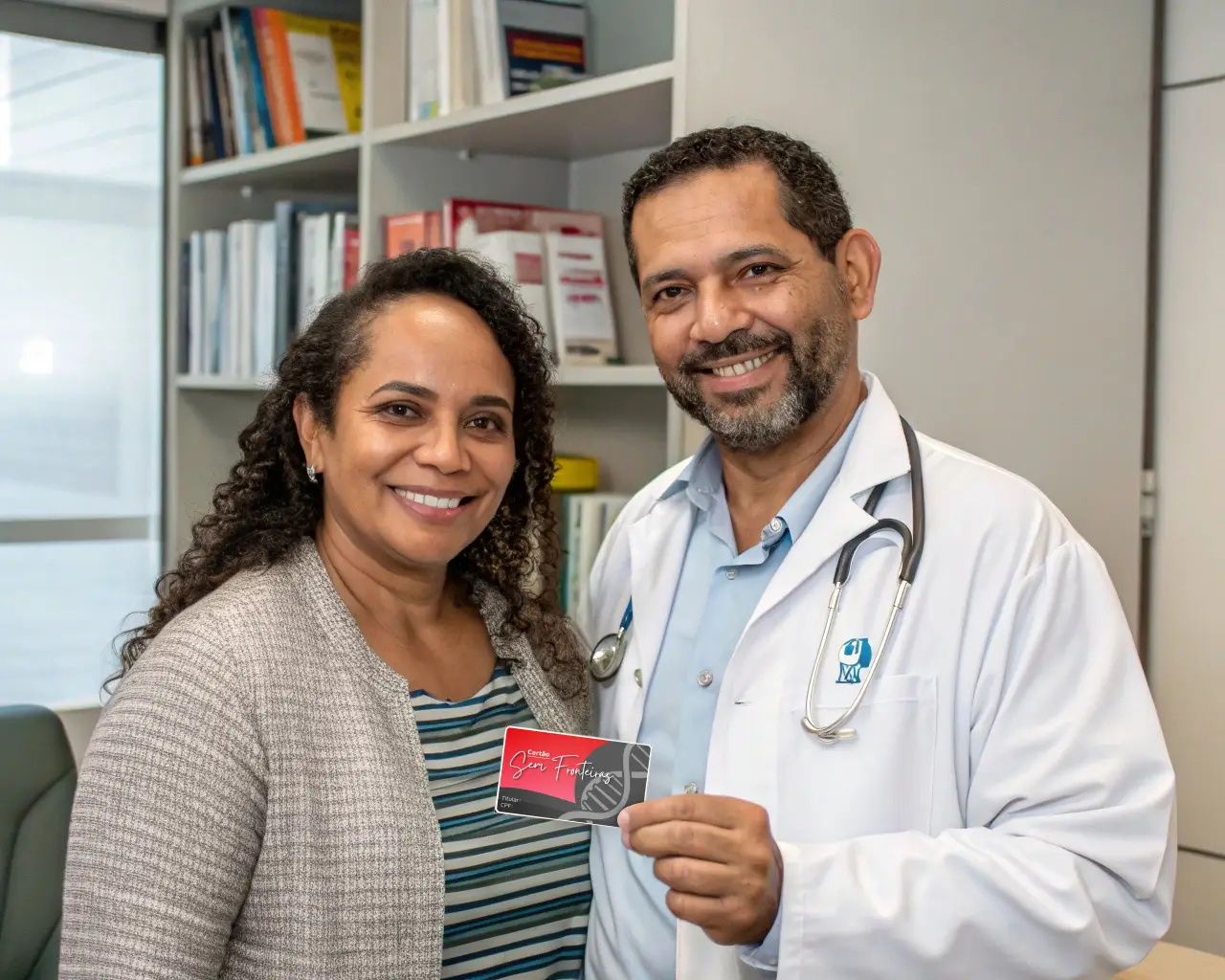 Médico e cartão sem fronteiras